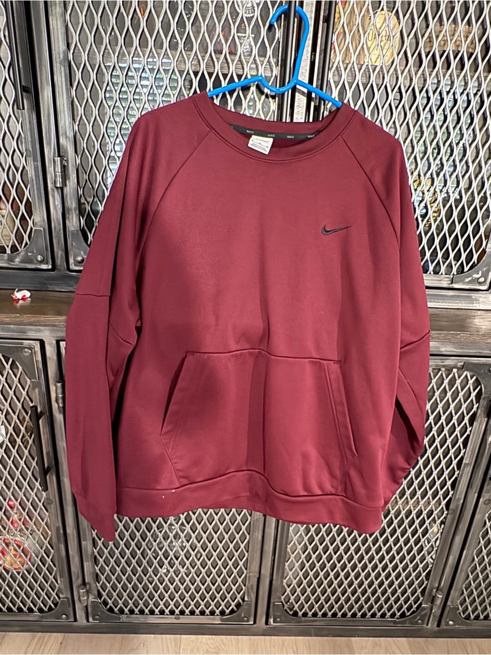 Brand new Nike Men's Maroon Crewneck Sweatshirt with Small Swoosh